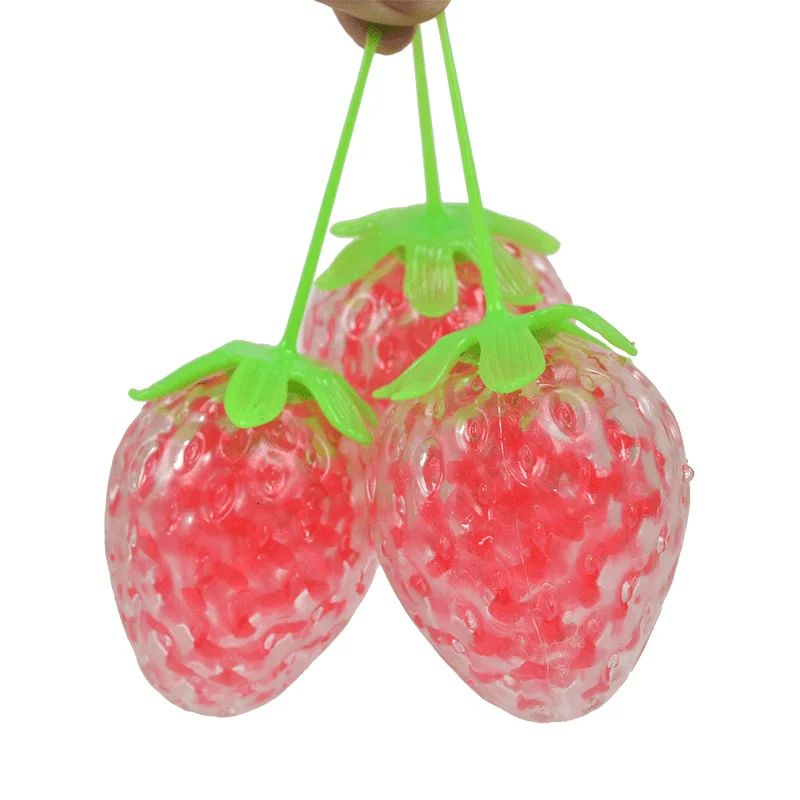 Palle antistress Squishy alla fragola per bambini adulti palla antistress giocattolo sensoriale palla per impastare giocattoli per spremere la palla per alleviare l'ansia