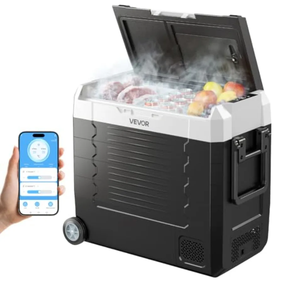 

Truck Refrigerator for RVs, Boats, Camping, Fishing: Compressor Electric Cooler, DC 12/24V AC 100-240V, -4F to 68F, APP Control