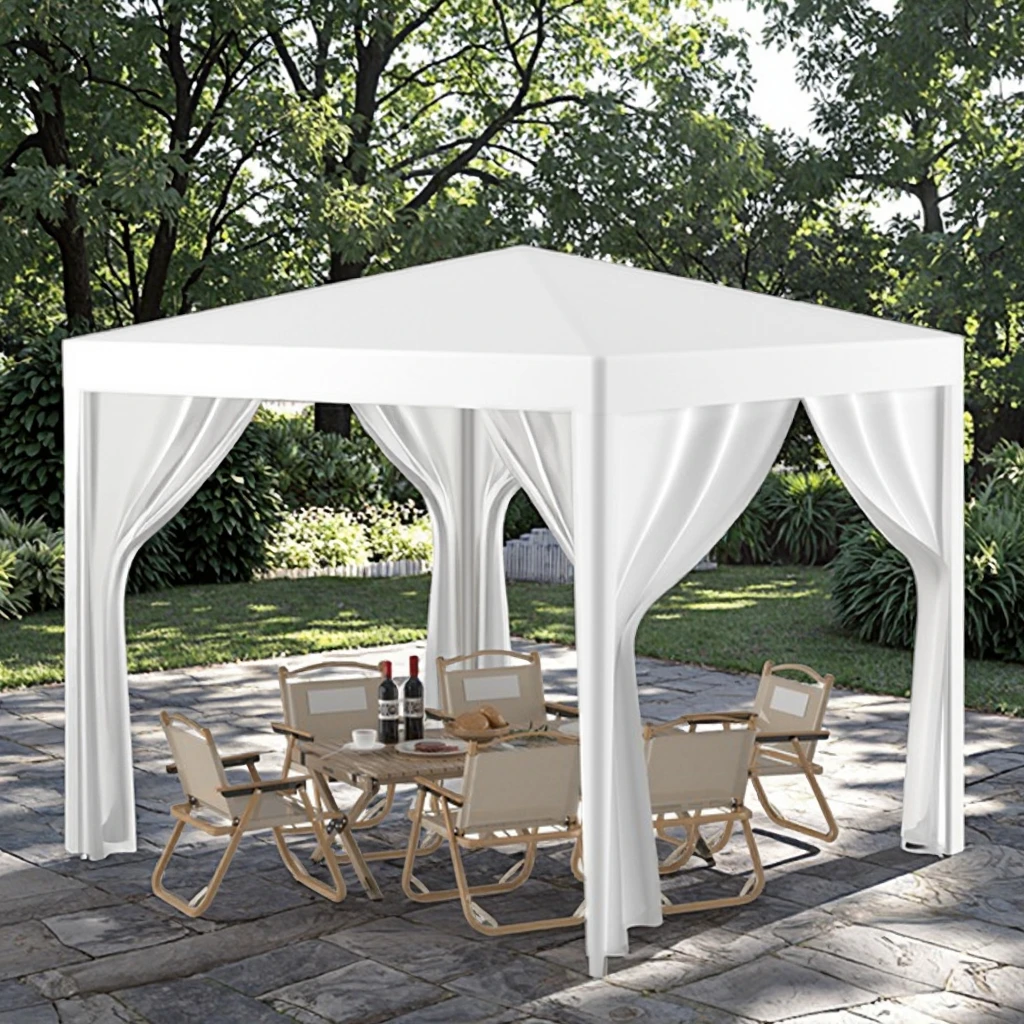 

！@10x10FT Outdoor Party Tent Stainless Steel Heavy-Duty Wedding Canopy Gazebo 4 Removable Sidewalls Waterproof Eco-Friendly