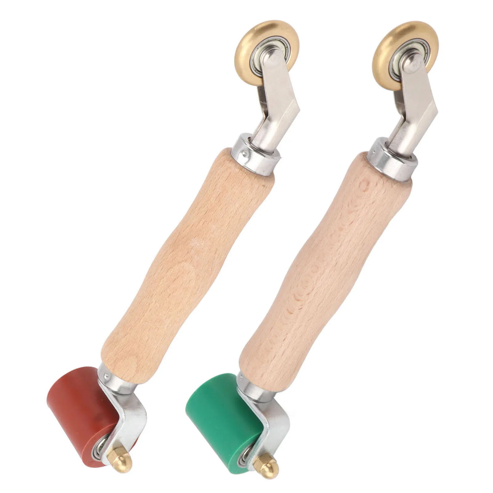 40mm Silicone Seam Roller Dual Use Brass Wheel Wood Handle Wallpaper Flat Seam Roller for PVC TPO Welding 40mm Seam Roller