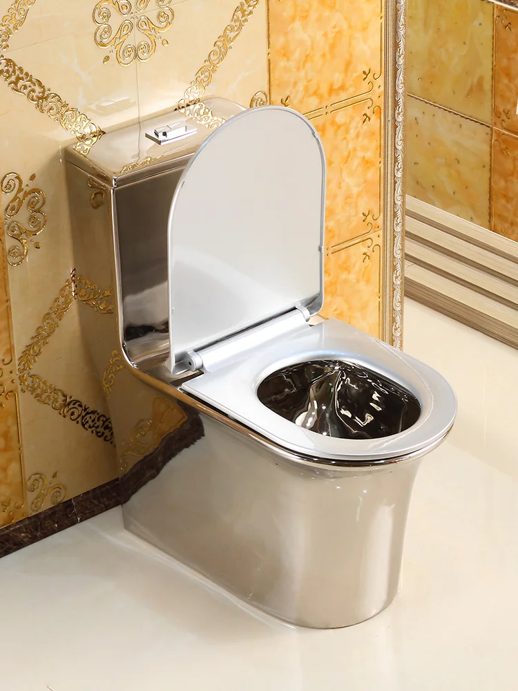 Silver toilet, creative and personalized art bar, flush toilet, super whirlpool anti odor toilet