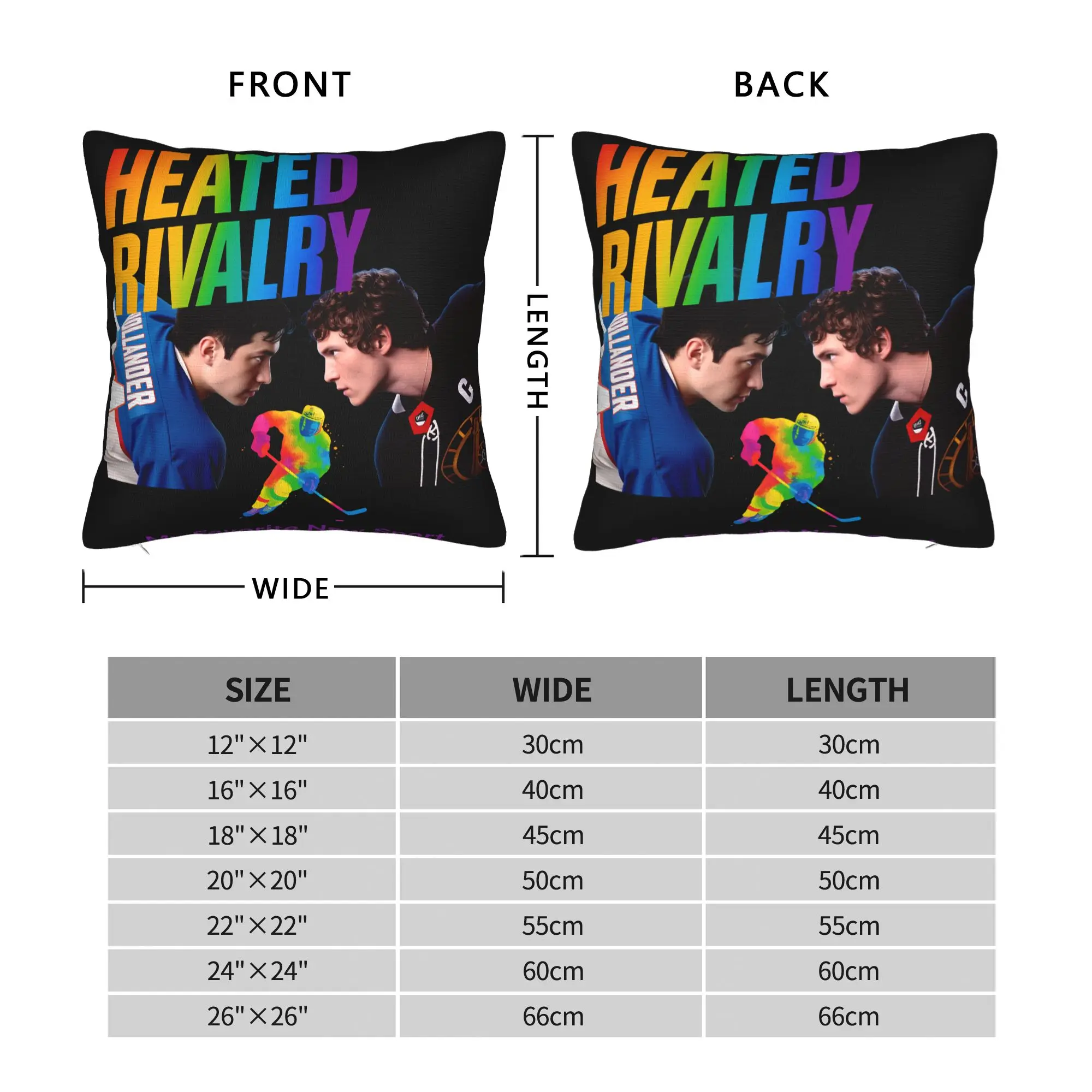 Shane Hollander & Ilya Rozanov Pillowcase Polyester Cushion Cover Gift Heated Rivalry Pillow Case Cover Home Zipper 45*45cm