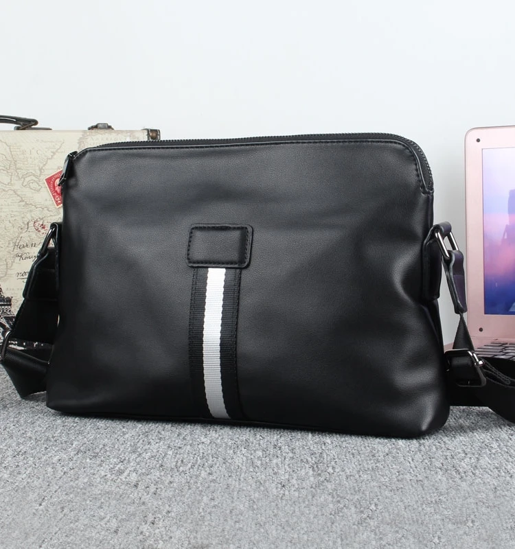Casual Men\'s Leather Bapa Soft PU Crossbody Bag Busin oulder Bag Street Sle Trendy Satchel Youth Faion Accory