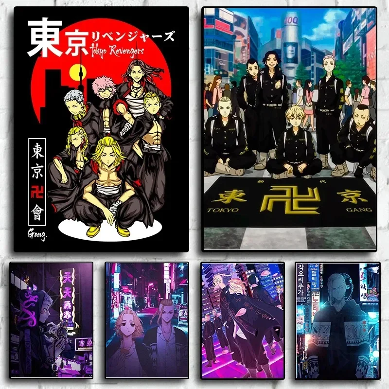 Canvas Painting Wall Art Anime TV Tokyo Revengers Poster Aesthetic Mikey Hanma Shuji Manga Mural Kawaii Room Decor Gift