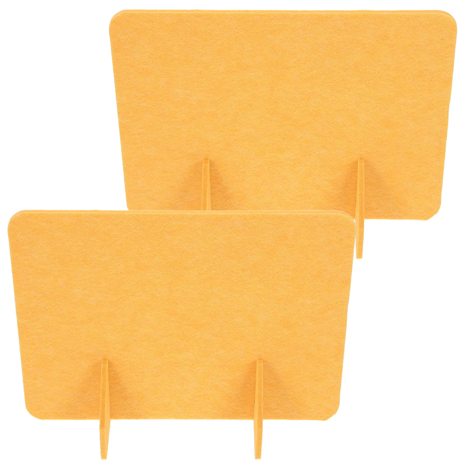 2Pcs Office Desk Divider Panel Felt Privacy Partition for Classroom Study Workspace Portable Desktop Divider Yellow 15.75x11.8in
