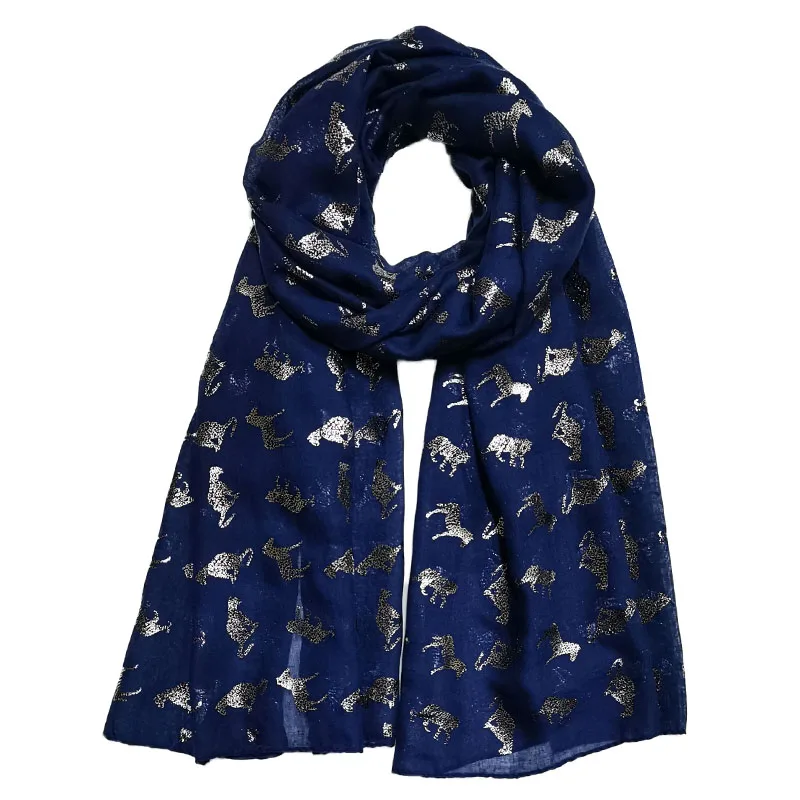 

Leopard Print Hot Stamping Scarf With Animal Print Women'S Personalized Shawl Muslim Versatile Headscarf