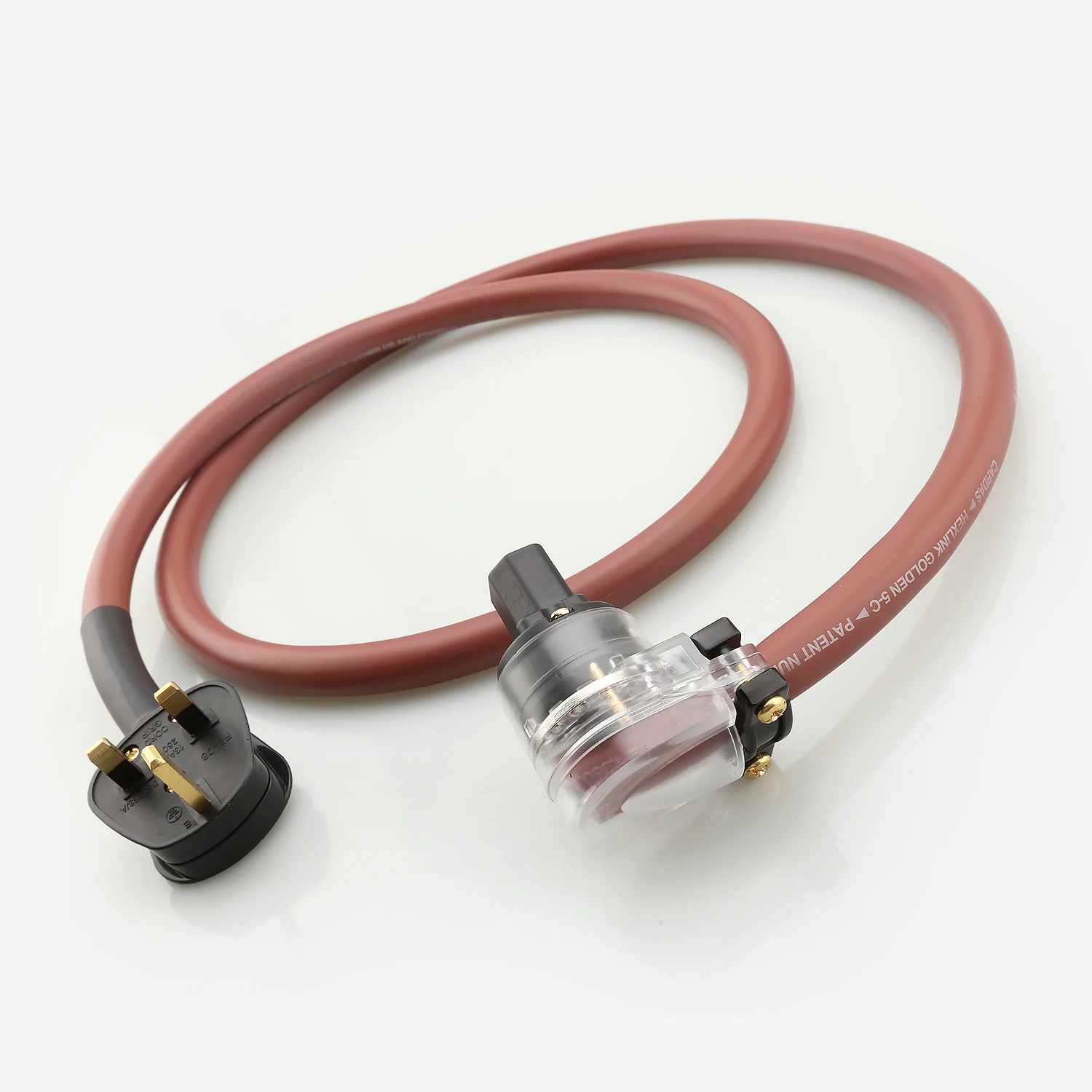 Hi-End EU US UK Mains Power Cable OCC Pure Copper HIFI Audio Power Cord With 90 Degree Right Angle IEC Plug For Amplifier DAC