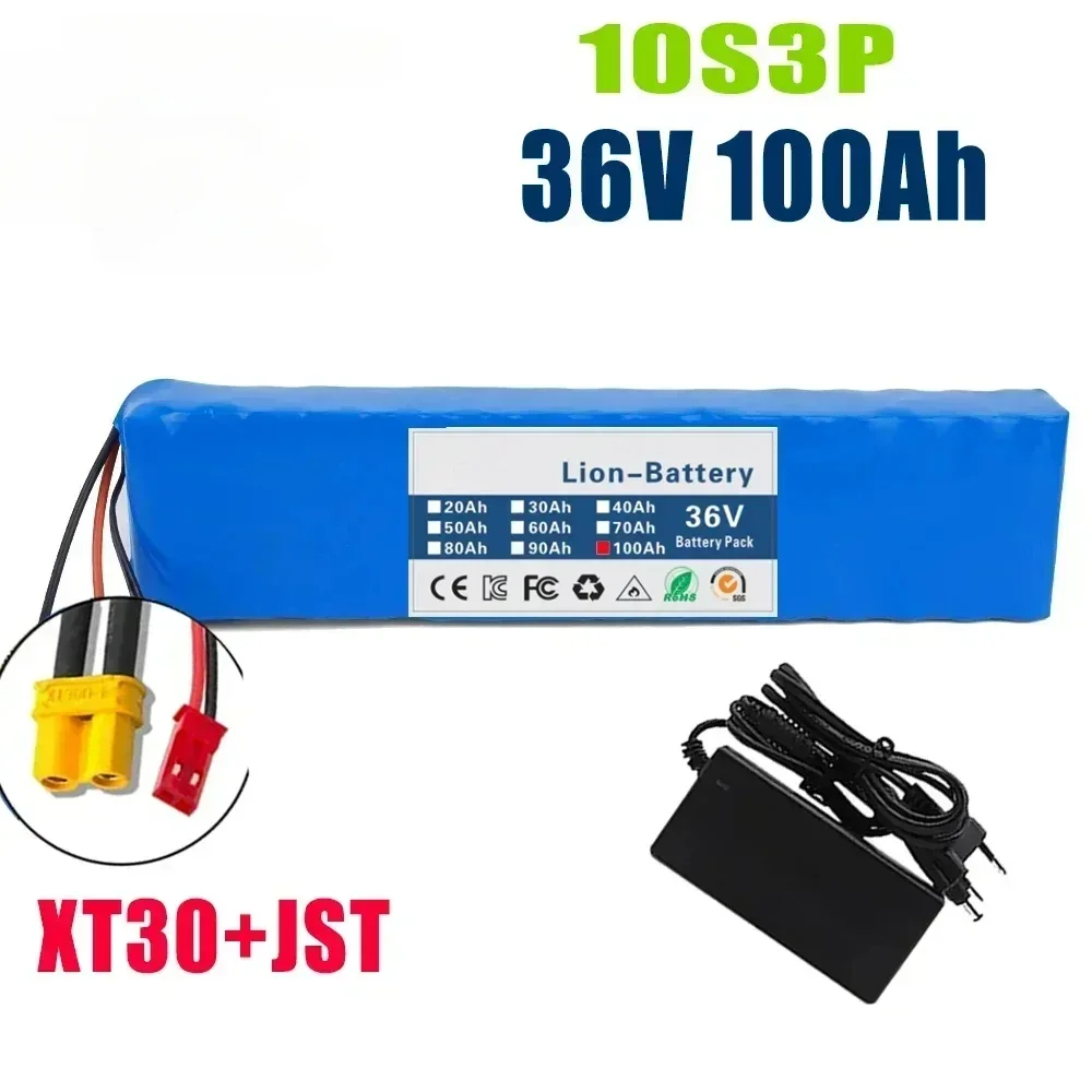 36V 100Ah 18650 Oplaadbare Lithium Batterij 10S3P 1000W Power Gemodificeerde Fiets Scooter Elektrische Voertuig met BMS + Lader
