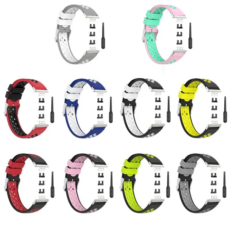 Silicone Band For Huawei Fit Smart Watch TIA-B19/B09 Replacement Double Color Bracelet For Huawei Fit Wrist Strap Correa