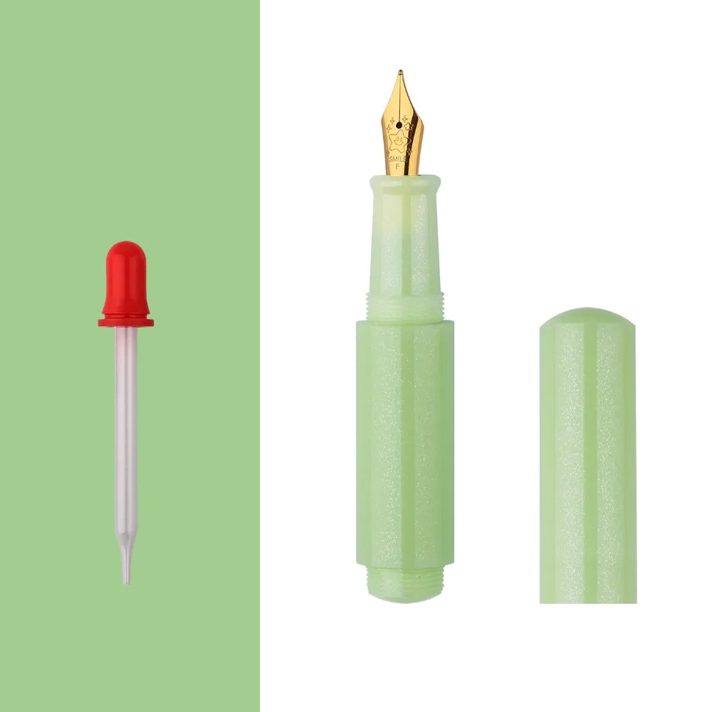 

Portable Mini Fountain Pen EF/F/Glass Nib Candy Color Ink Pen Glitter Bling Dip Pen Students Gift