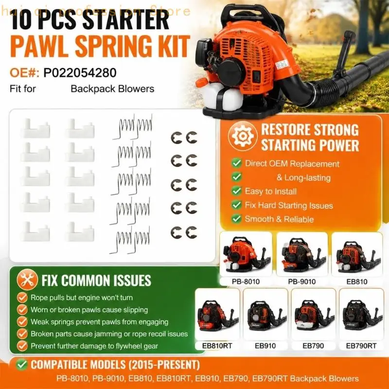 Seilzug-Starter-Klinken-Ersatzsatz, 10 Satz Reparaturkomponenten für EB810RT H8WE – Detail 5