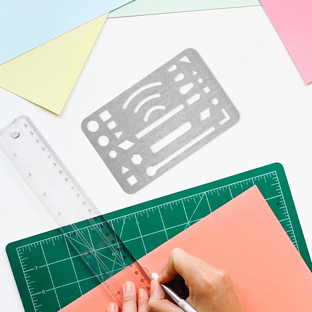 3 Pcs Stainless Steel Wipe Pictures Drawing Drafting Tools Erasing Shield for Crafts The Circle Silver Template