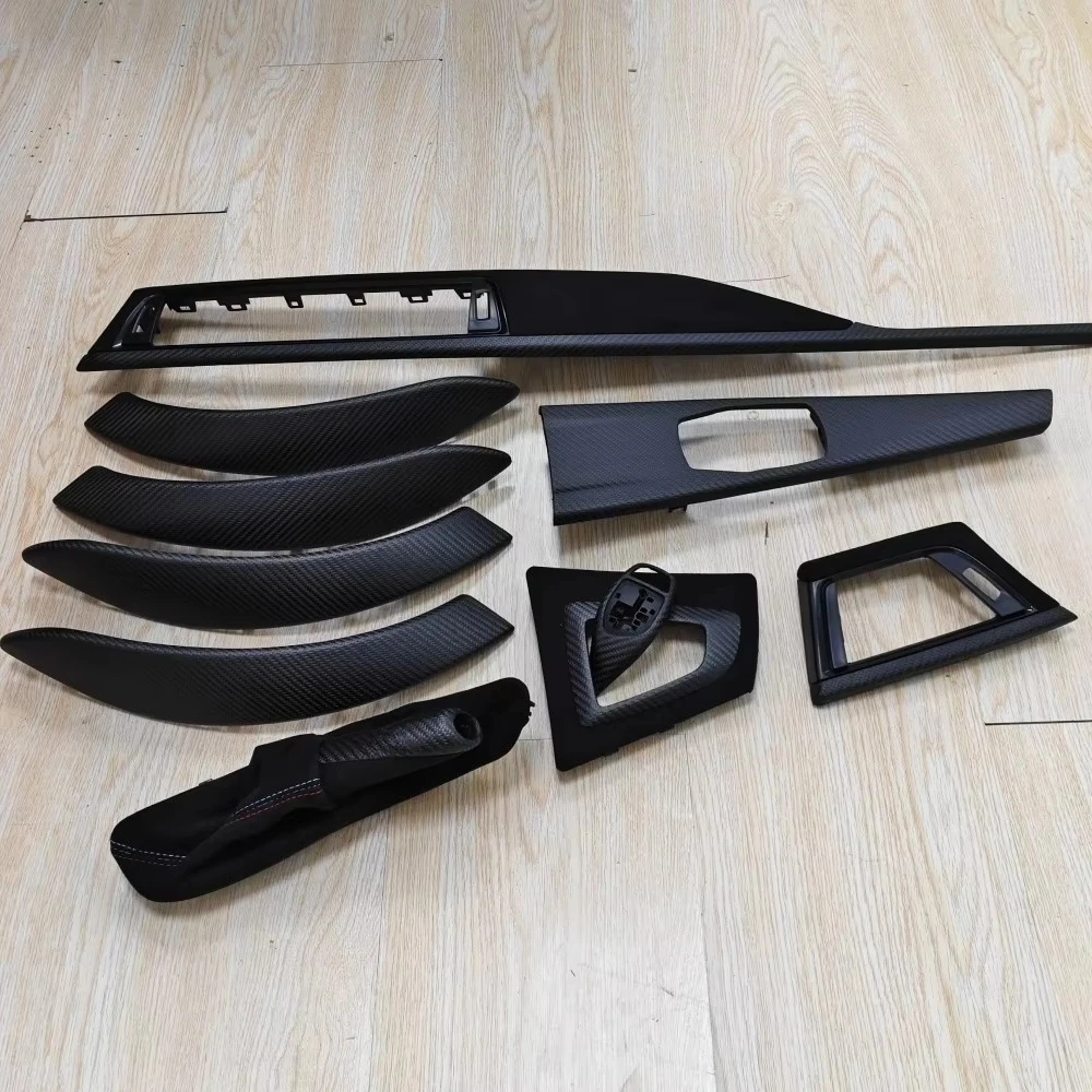 10pcs LHD Carbon Fiber Interior Decorative Kit Trim Panel For BMW 3GT M3 M4 F30 F32 F33 F34 F35 F36 F80 F82 F83