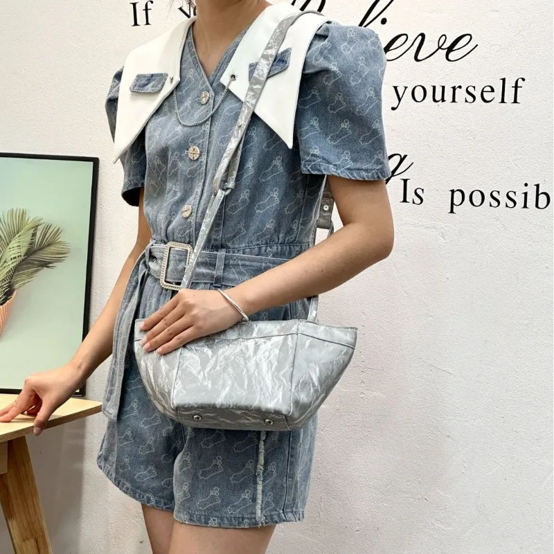 Ladies Handbag Purses Fashion Satin Face Printing Crossbody Bags Multifunction Casual Korean Simple Shoulder Dumpling Bag