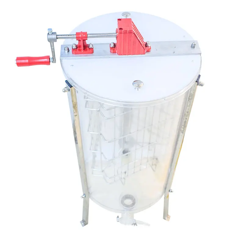 Transparent 3 Frame Acrylic Manual Honey Extractor