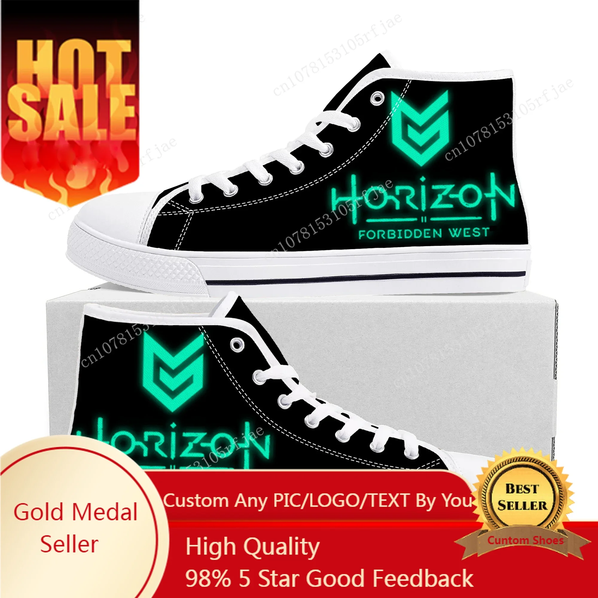 

Horizon Forbidden West High Top Sneakers Cartoon Game Mens Womens Teenager High Quality Canvas Shoes Casual Tailor Made Sneaker
