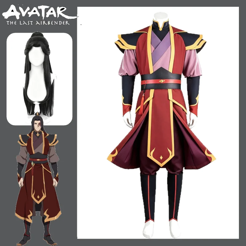 Avatar: The Last Airbender Prince Zuko Cosplay Costume Full Set Chinese Style Hanfu Set with Wig for Halloween Party Suits