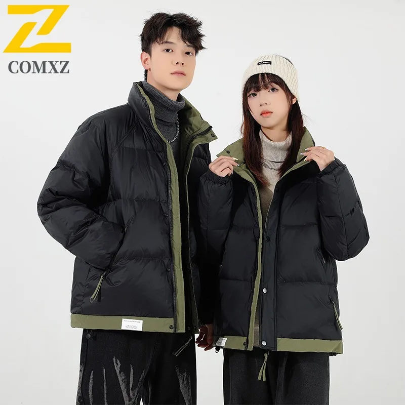 

COMXZ Mens Graphene Winter Coat Thermal Lined Hooded Puffer Jacket Windproof Waterproof Thickened Korean Style Casual Streetwear