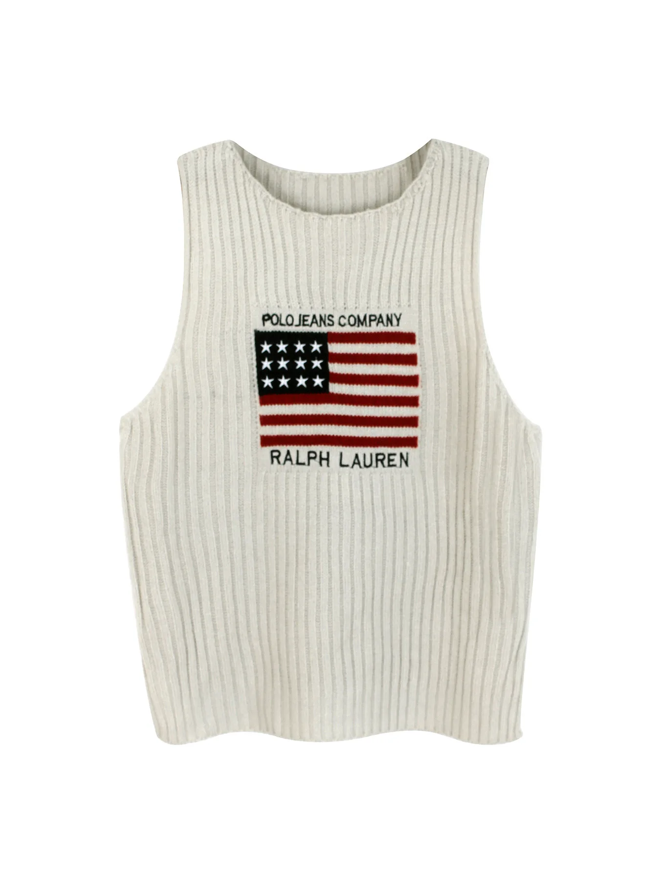 New Women's  Y2K Streetwear Casual Printed Sweater Vest Simple Niche Fashion American Flag Sleeveless Sweater Vest