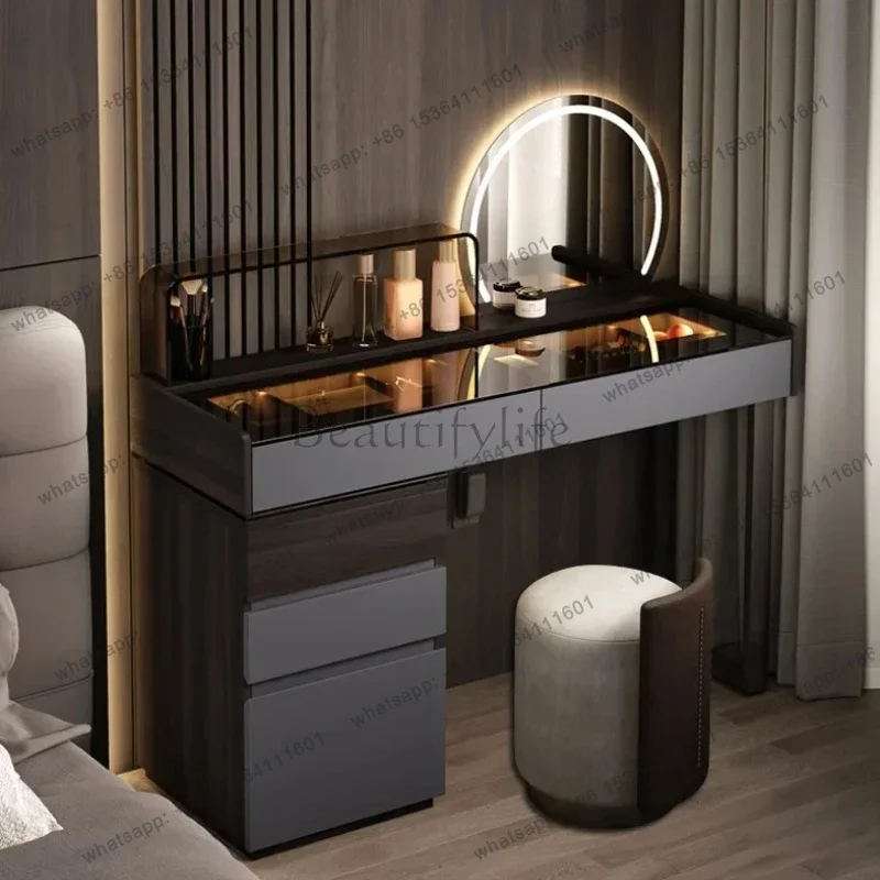FG Mirror Stool Vanity Table Storage Drawers Nordic Organizer Dressing Table Makeup Desk Aesthetic Schmincktisch Bedroom Furnitu