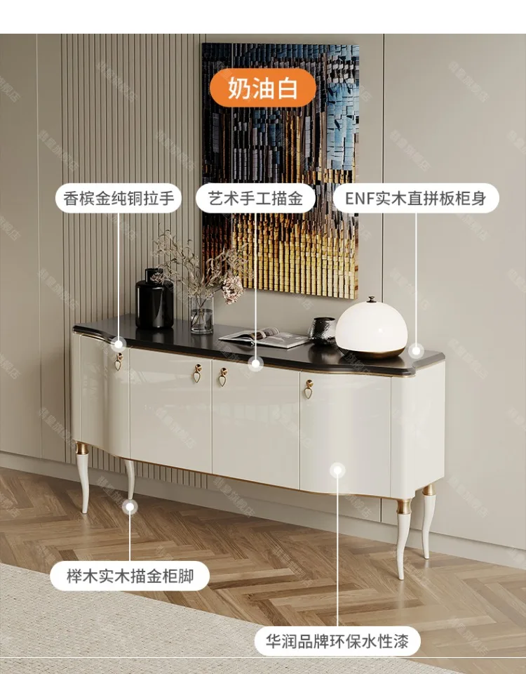 American light luxury entrance household wall integrated locker modern solid wood paint dining side cabinet