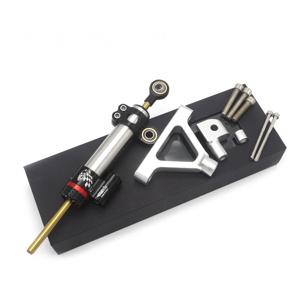 

For Kawasaki ZX6R ZX-6R 2007 2008 Motorcycle Accessories CNC Aluminum Steering Damper Stabilizer Adjustable Bracket Mounting Kit