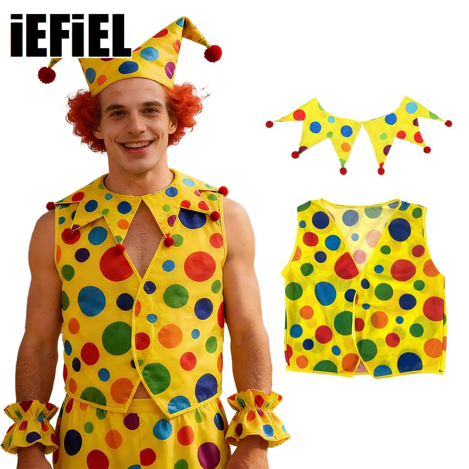 

Halloween Cosplay Clown Dress Up Costumes Accessories Carnival Party Clown Clothing ﻿for Women Men Party Stage Performance Suit