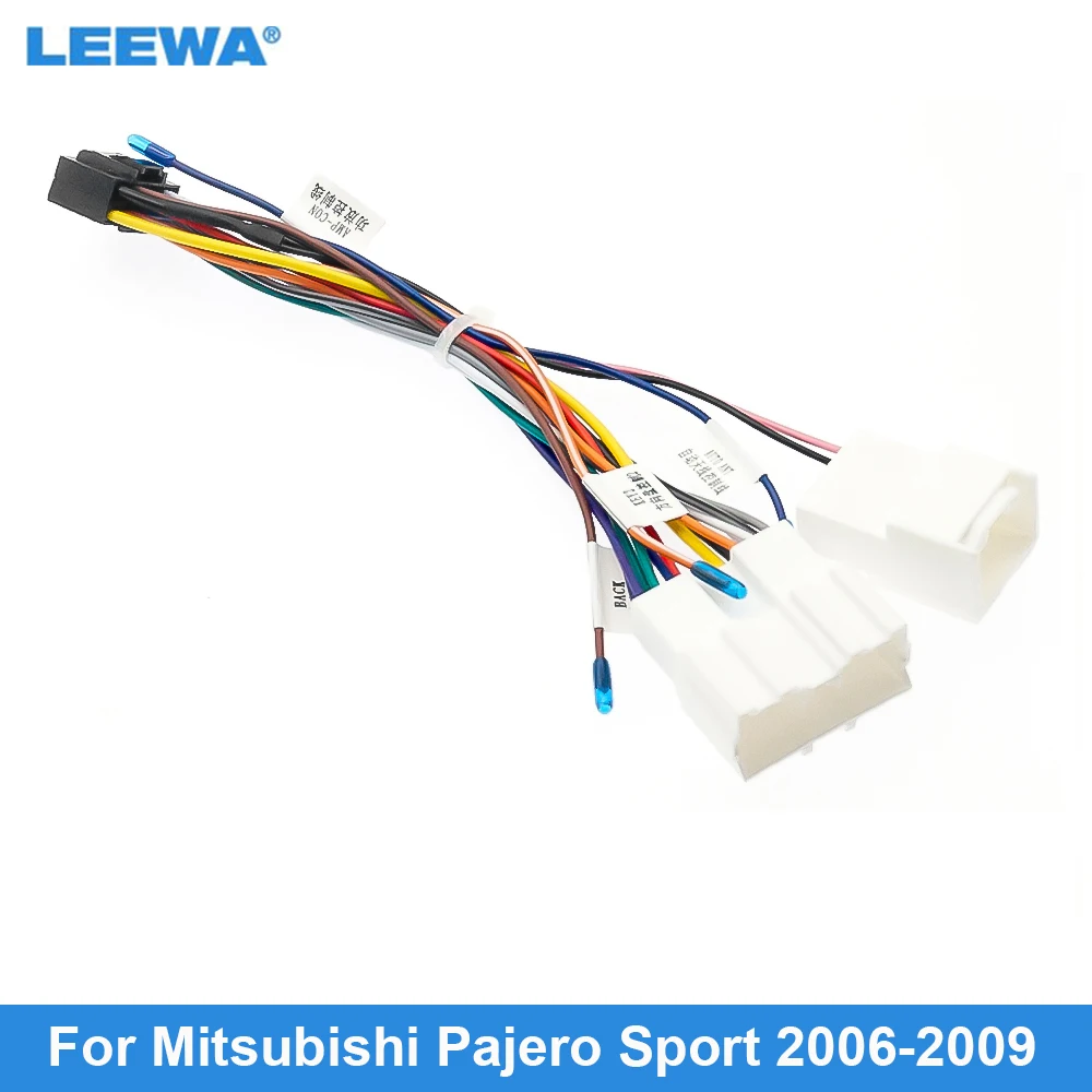 

LEEWA Car 16pin Power Cord Wiring Harness Adapter For Mitsubishi Pajero Sport (06-09) Installation Head Unit