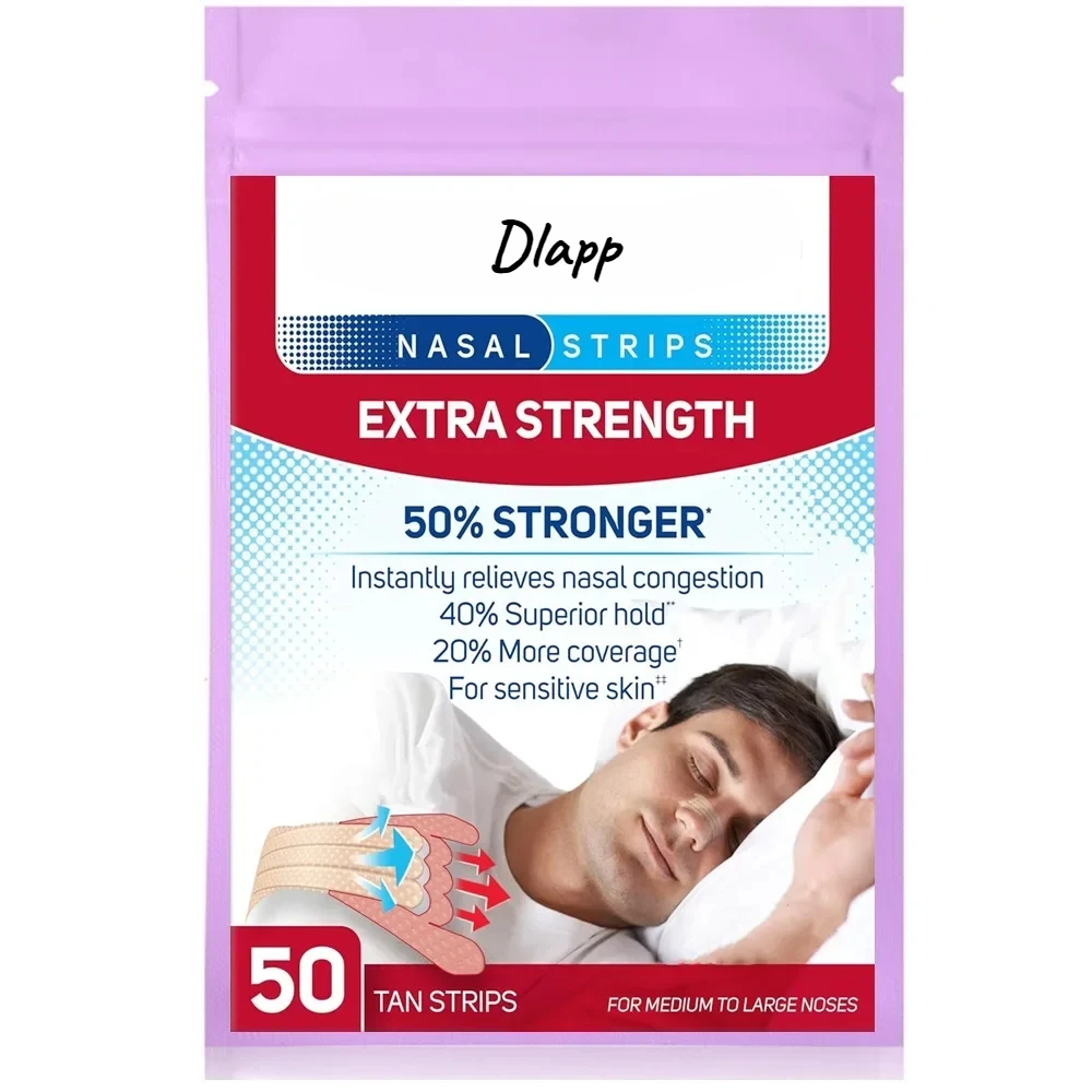 50 Strips Extra Strength Nasal Strips to Improve Sleep, Reduce Snoring, & Relieve Nasal Congestion Due to Colds & Allergies