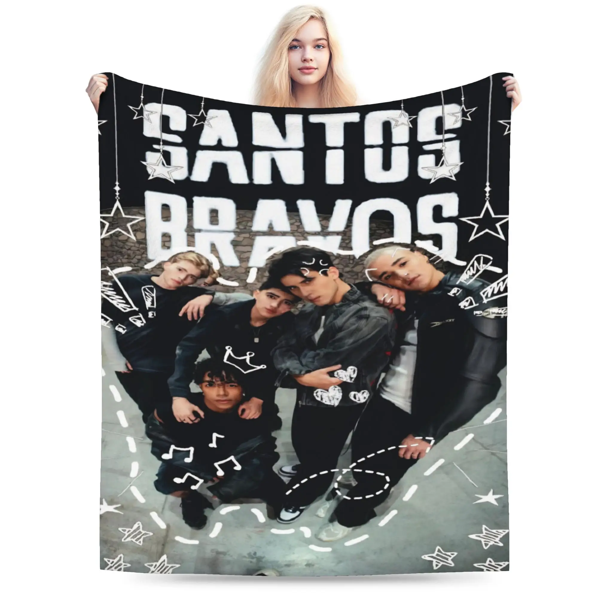 Santos Bravos boy group Print Blanket For Men Women Warm Cozy Fluffy  Throw Blankets for Sofa 50x60 Inches Multi-size