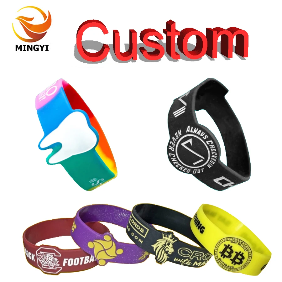 200 Pieces Customized Irregular Bracelet Die Cut Silicone Custom Wristband Armband for Kids Students Adults