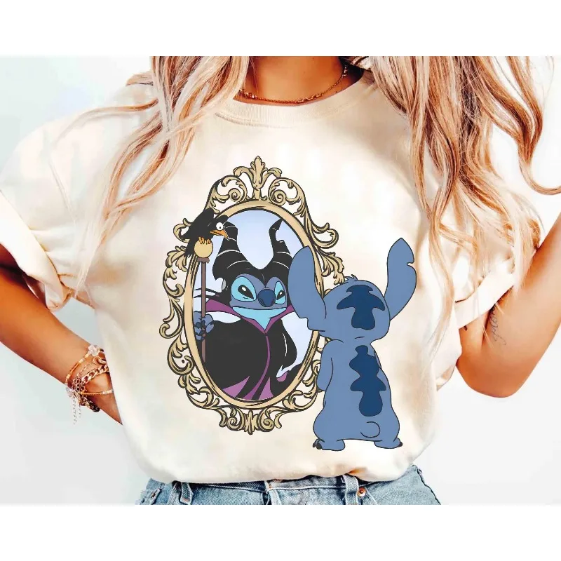 

Новинка 2025 года, сексуальная одежда с 3D принтом Disney Lilo & Stitch на Хэллоуин, дышащая, быстросохнущая футболка «Спящая красавица», ролевые игры