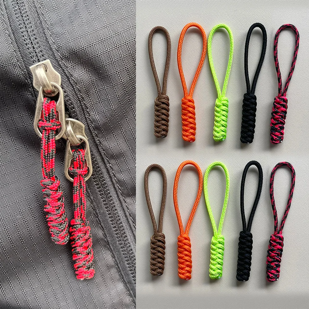 10pcs Colorful Zipper Puller Cord Zip Puller Replacement Ends Lock Zips Travel Bags Clip Buckle Sport Garment Parts
