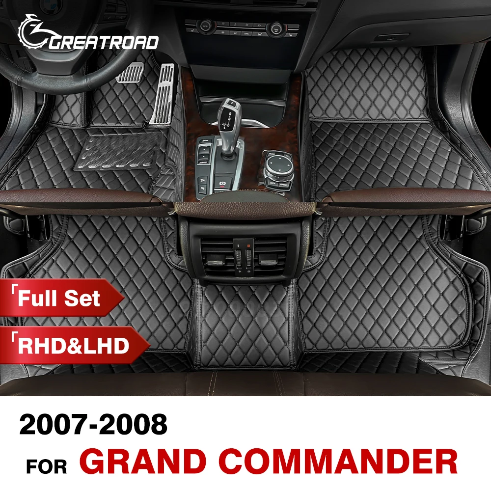 Car Floor Mats For Jeep Grand Commander（Seven/Eight Seats） 2007 2008 Custom Auto Foot Pads Carpet Cover interior accessories