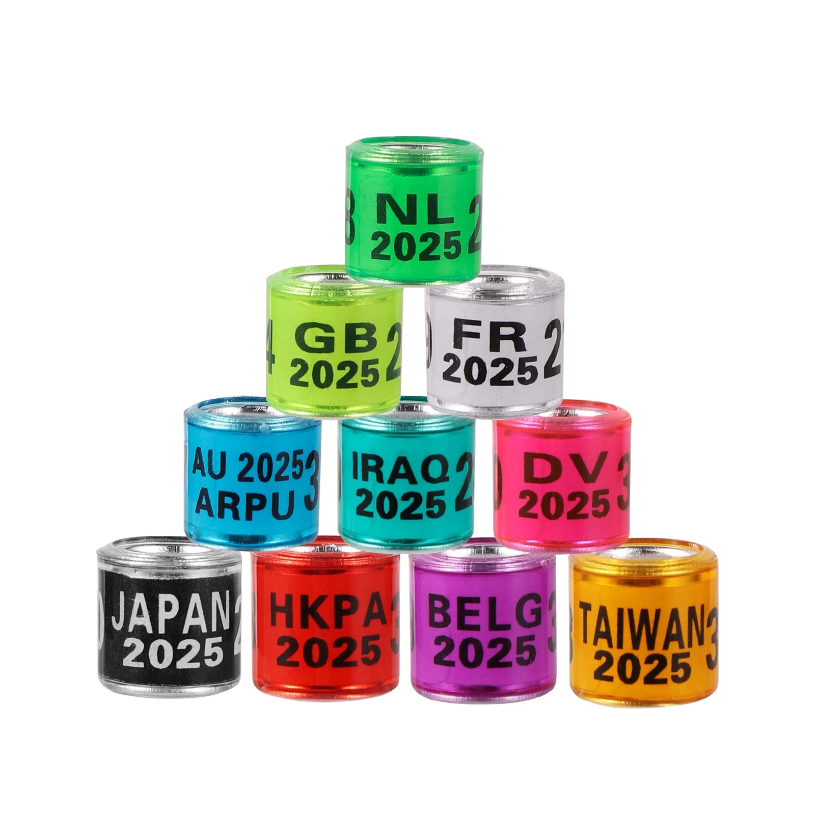 

100pieces Custom 8mm Multi-color Bird Foot Ring Racing Pigeon Training Ring Parrot Leg Ring Anklet