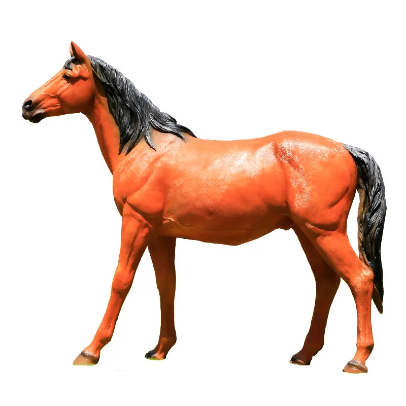 

FRP simulation horse sculpture white horse ornament shopping mall scenic farm garden large model