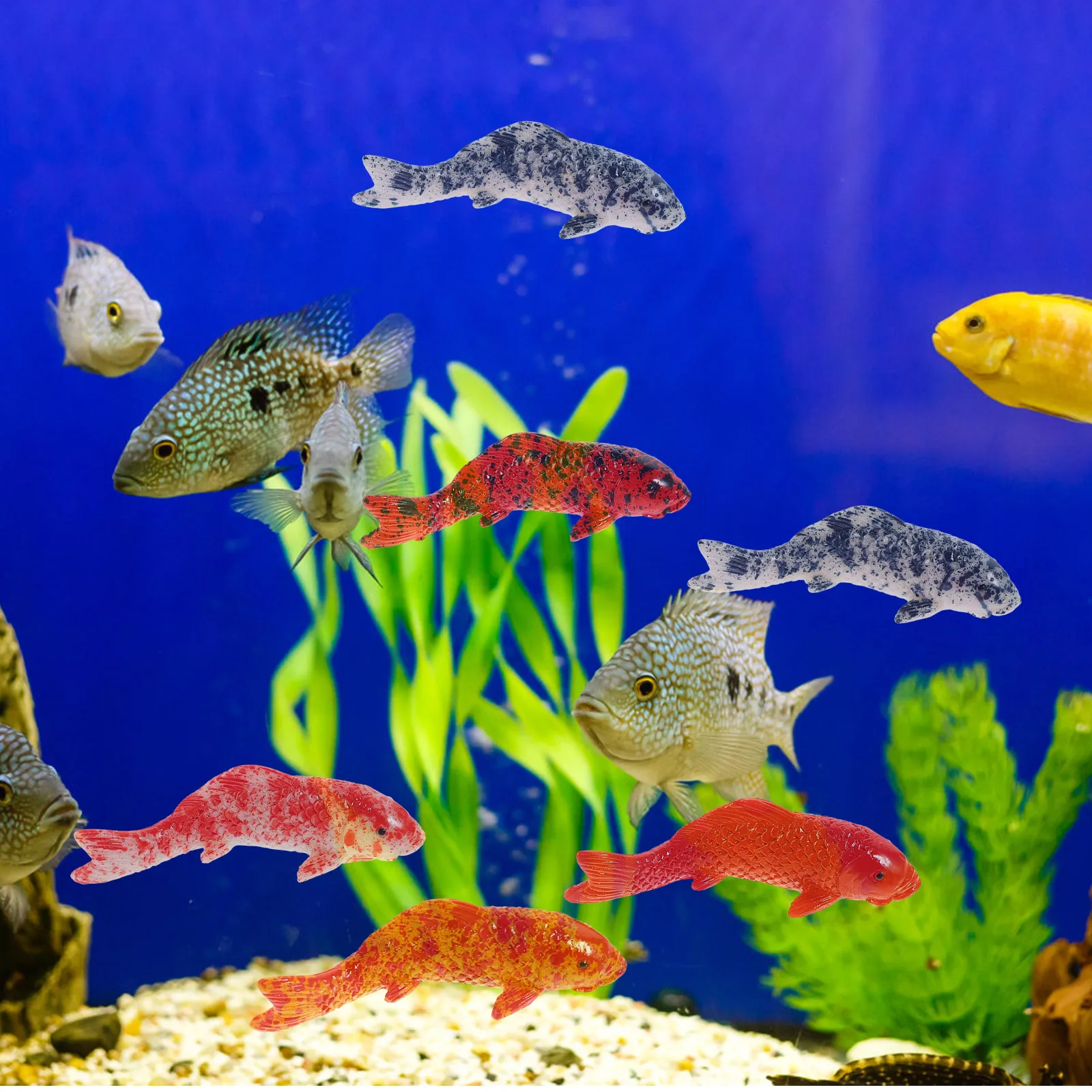 

20 Pcs Artificial Fish Ornamentartificial Compact Figure Aquarium Decoration Goldfish Figurine Floating
