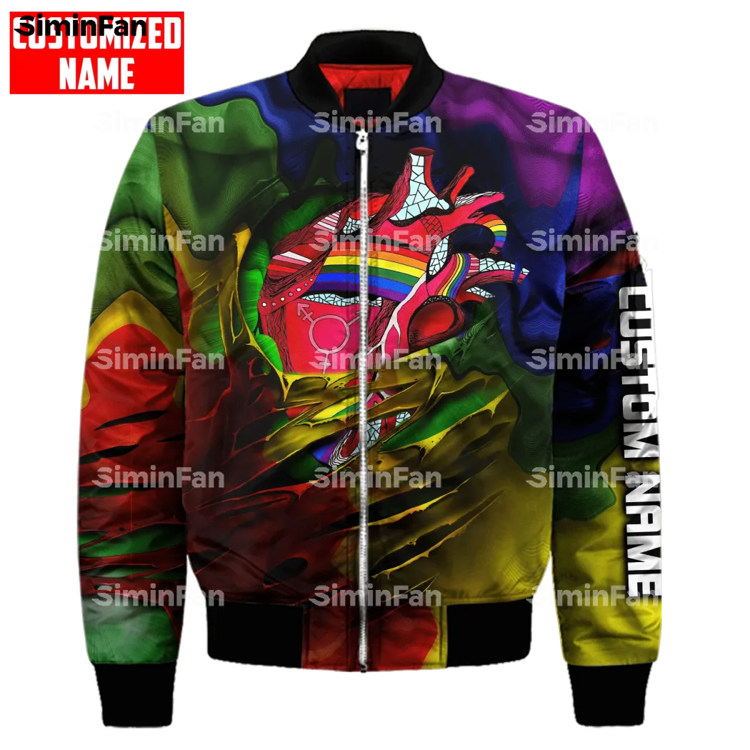 LGBT PRIDE LOVE WINS 3D Printed Bomber Jacket Men Winter Coat Quilted Cotton Warm Outwear Windproof Female Unisex Streetwear