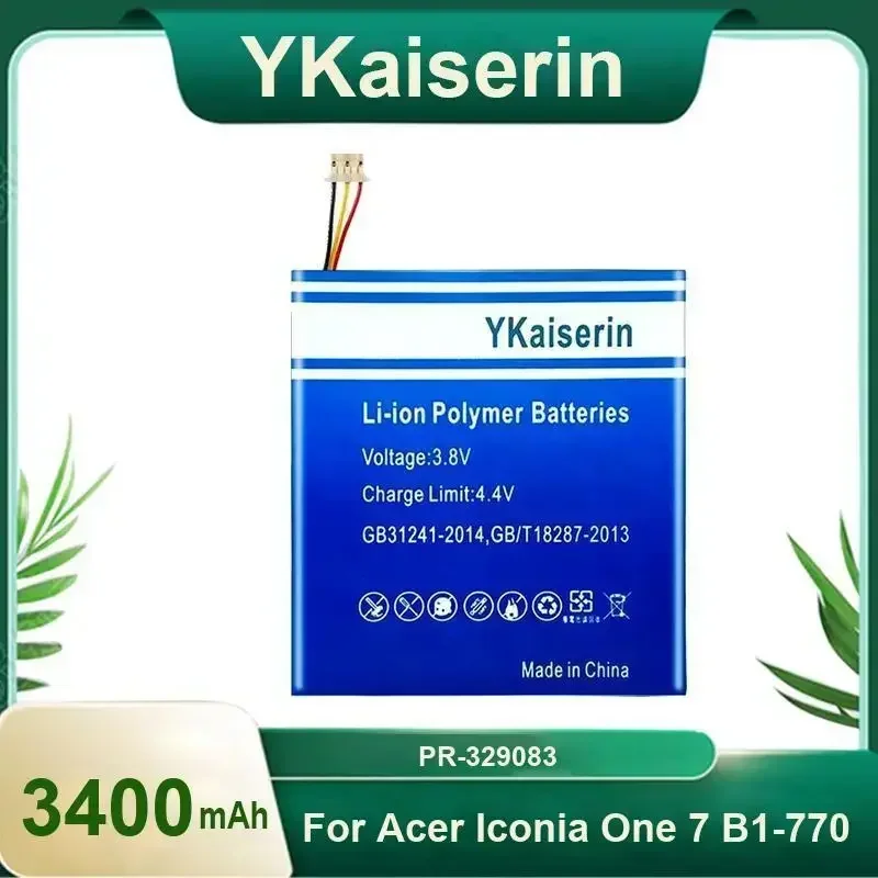 

YKaiserin 3400mAh Laptop Batteries PR-329083 for Acer Iconia One 7 One7 B1-770 Portable Power Bank Battery Warranty