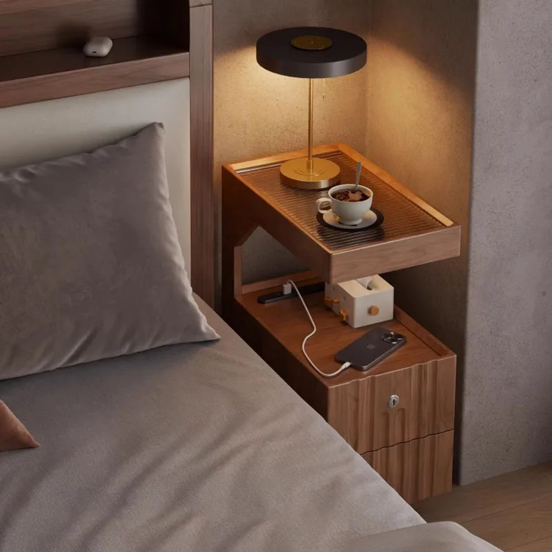 منظم طاولة السرير الحديثة لغرفة النوم وخزائن القهوة المتنقلة والأدراج الفاخرة منضدة التخزين Mesa De Noche الأثاث العصري