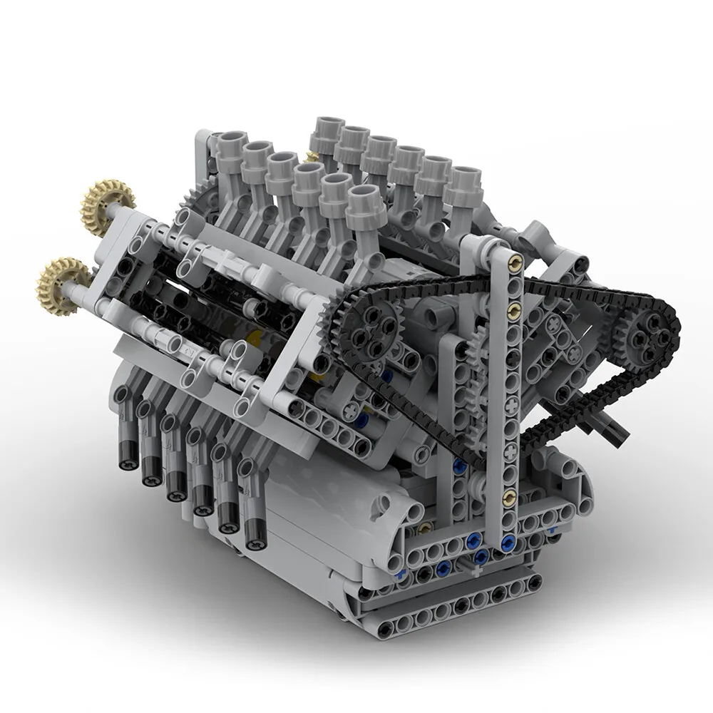 

MOC-40128 Naturally Aspirated V12 Engine with Camshafts and Gearbox 788 Parts