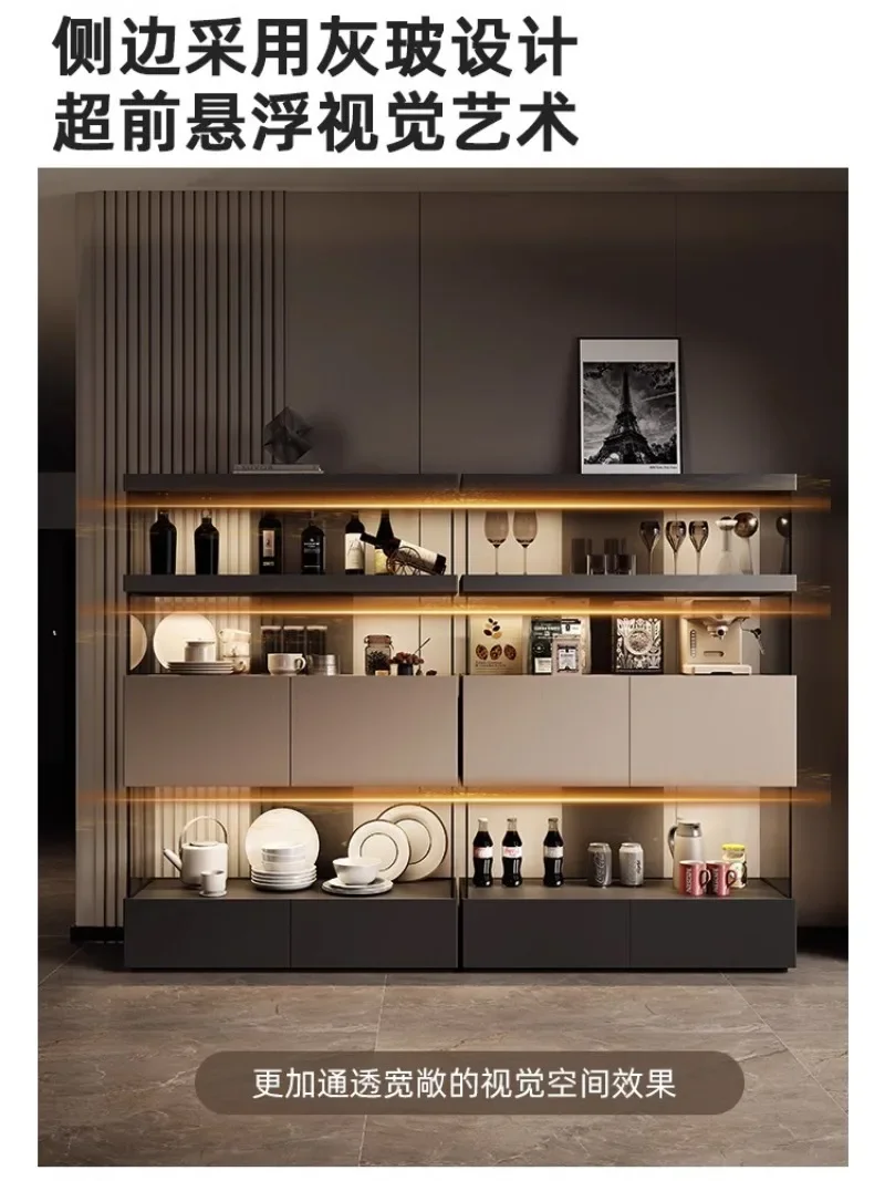 Italian minimalist integrated high-end living room open glass jewelry display cabinet