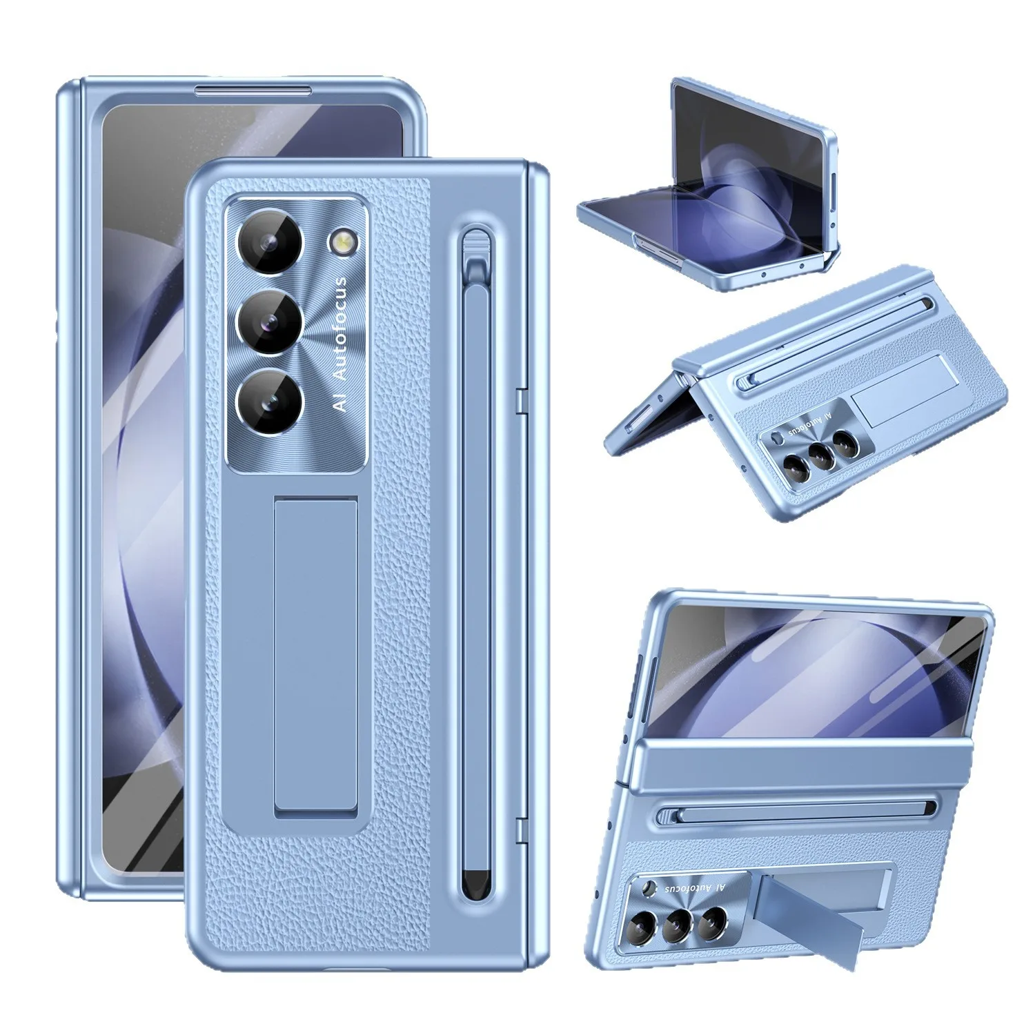 

case for Samsung Z Fold7 6 5 4 mobile phone case elastic pen slot bracket hinge shell film full package leather protective cover