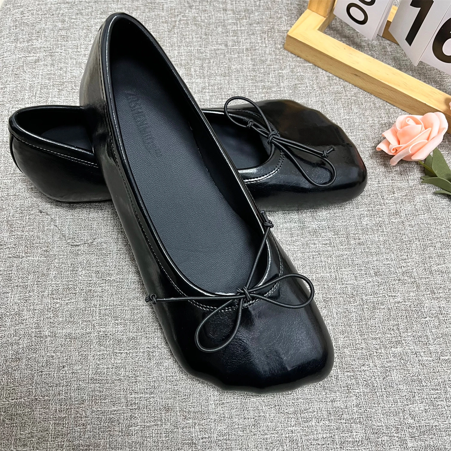 Shoes With Round Fingers Woman Loafers Black Silver Shoes Ballet Flats With Fingers Flats Shoes Slipper Boat Shoes