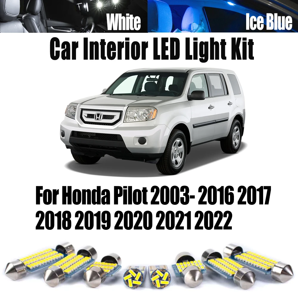 Canbus For Honda Pilot 2003- 2016 2017 2018 2019 2020 2021 2022 Car LED Interior Reading Dome Light Kit Sun Visor Trunk Bulbs