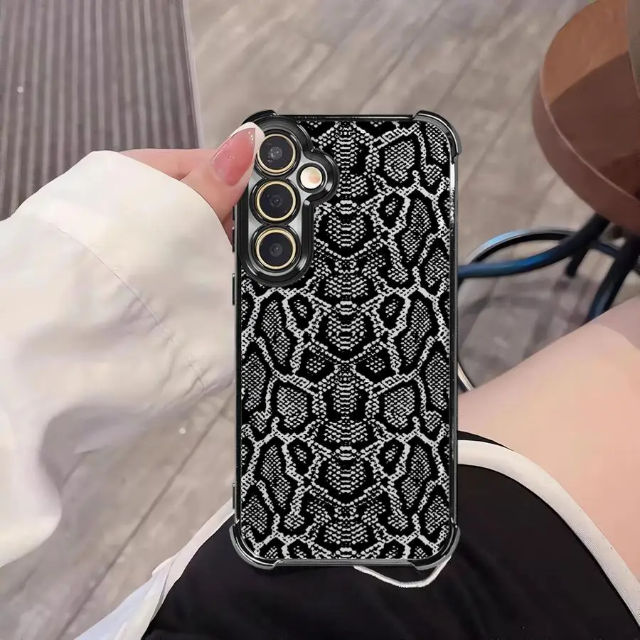 Snakeskin Pattern Case for Samsung Galaxy A16 A52 A17 A35 A36 A33 A13 A24 A15 A21s A26 A25 Phone Cover