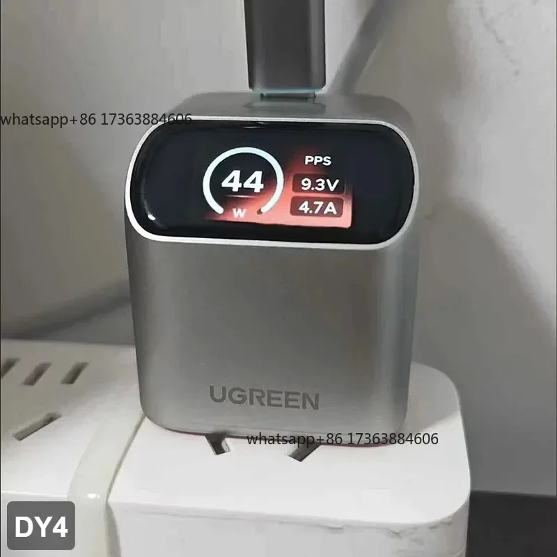 X740 45W GaN Smart Display Charger – 3-Port USB-C PD3.0/PPS Fast Charging with Foldable Plug