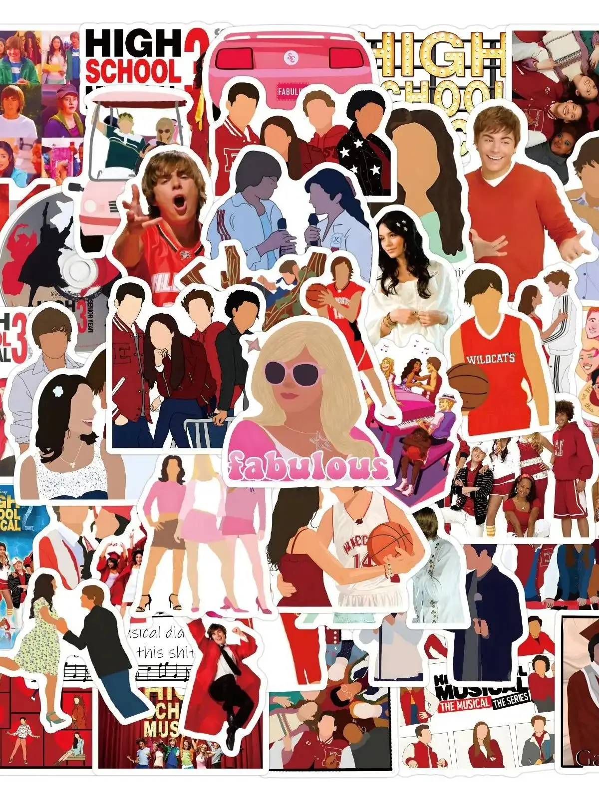 AliExpress GOGOTU 55PCS High School Musical Stickers Funny Movie Decals Scrapbook Luggage Laptop Guitar Bike Skateboard Cartoon Sticker Toy