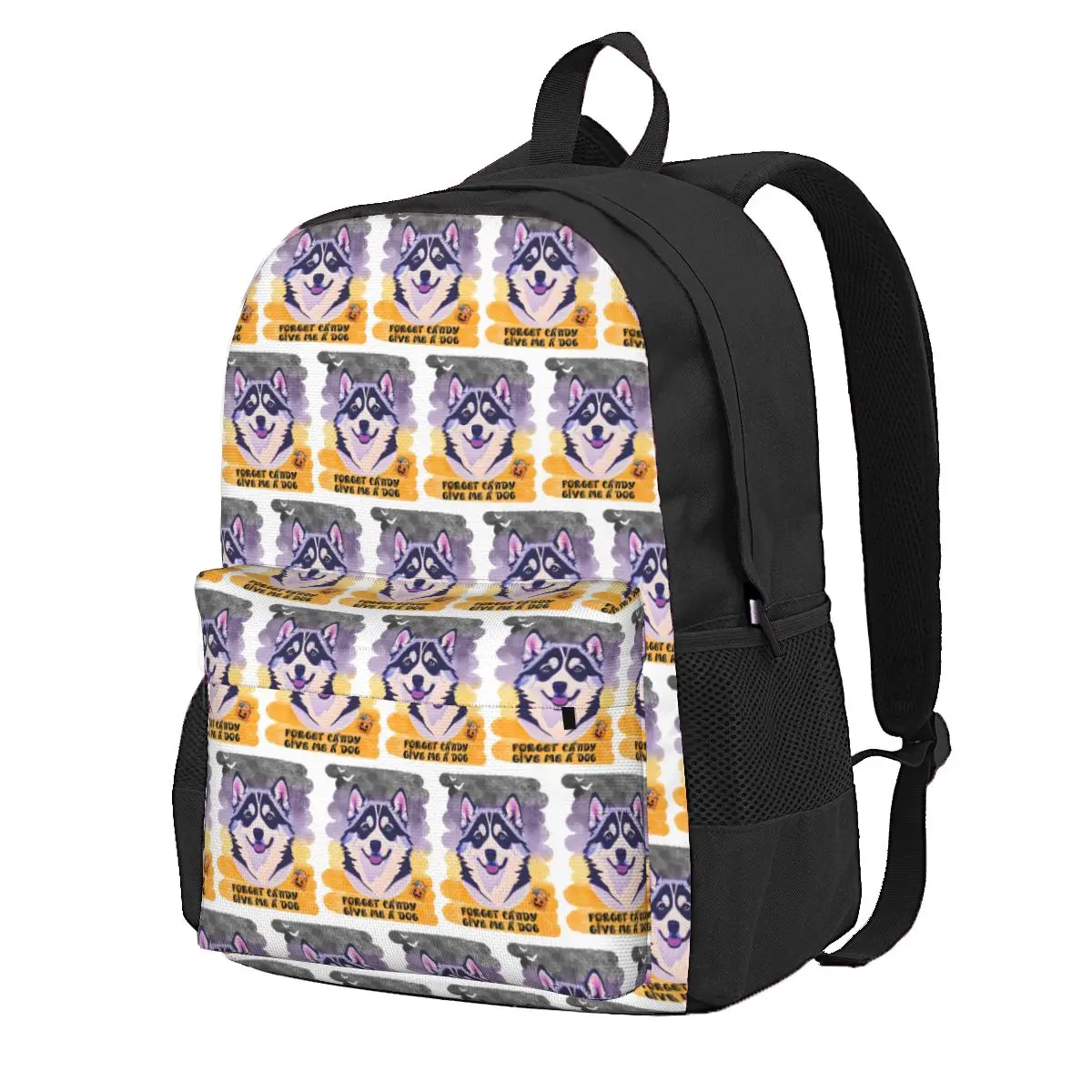 Forget Candy Give Me A Dog Student Backpack School Bag Hiking Travel Daypack for Boys Girls Fashion Bookbag Shoulder Bags