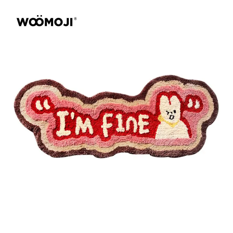Artist bedroom bedside sofa living room cute small irregular cartoon floor mat embroidery